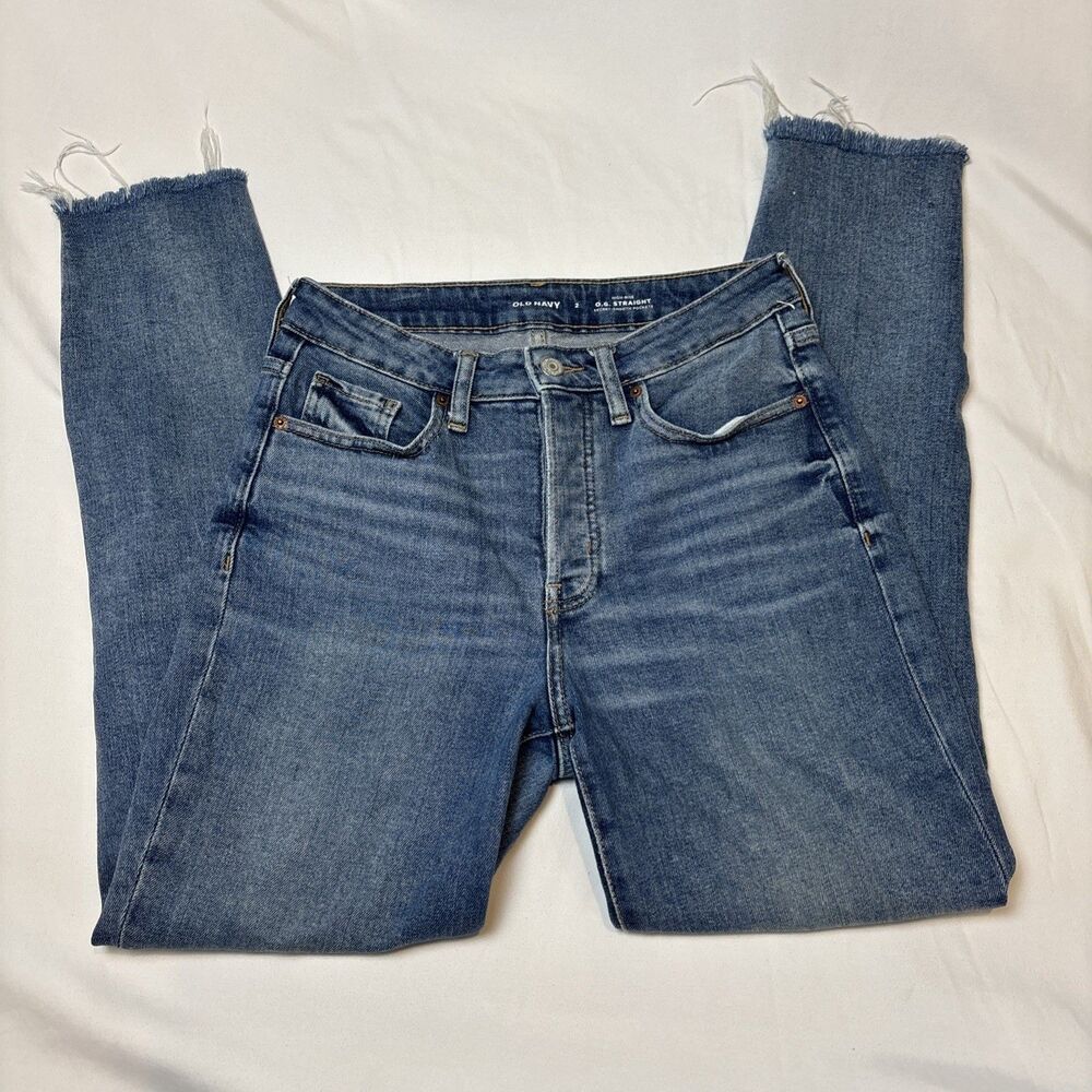 Women's Old Navy O.G. Straight High- Rise Secret-Slim Pockets Med Wash Jeans 2 P